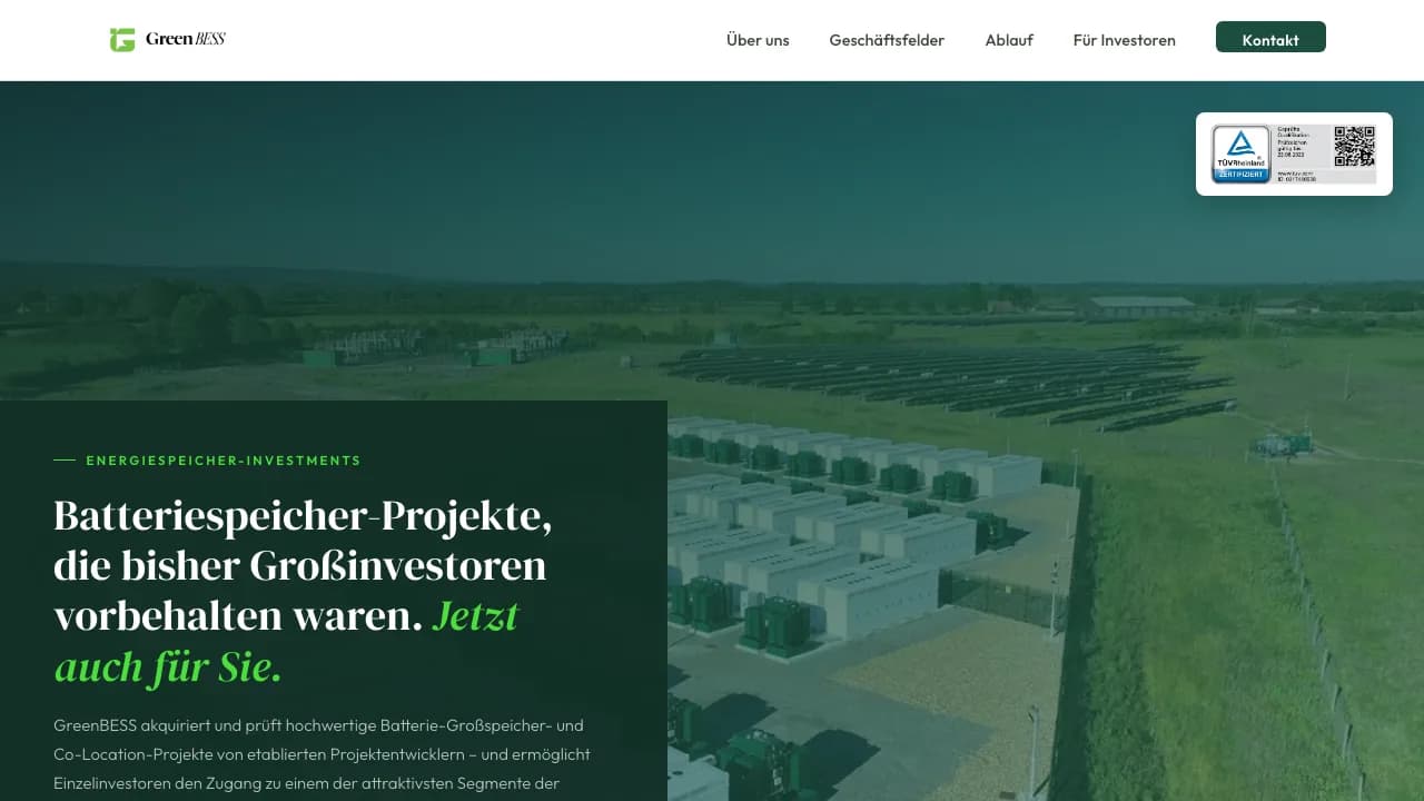 Startseite von green-bess.de