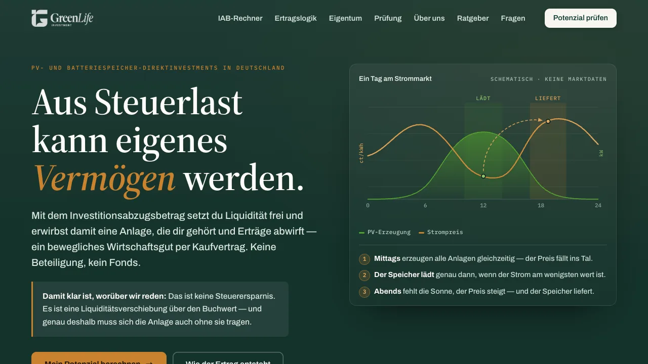 Startseite von greenlife-investment.de