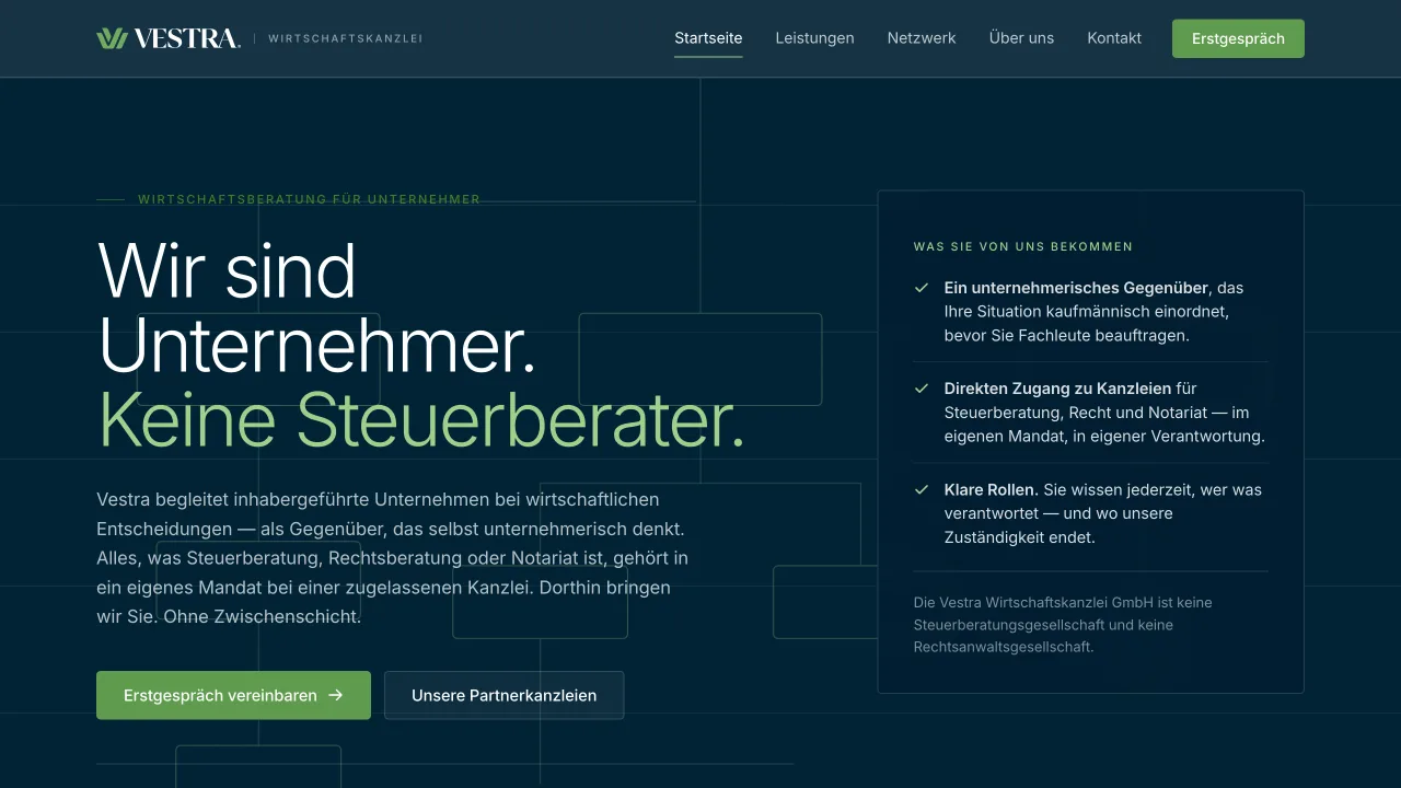 Startseite von vestra-wirtschaftskanzlei.de